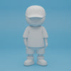 Lampada da tavolo di design. Lampada stampa in 3D personalizzabile. Omino bianco che si illumina, lampada cappellino, style. Lampada stile contemporaneo