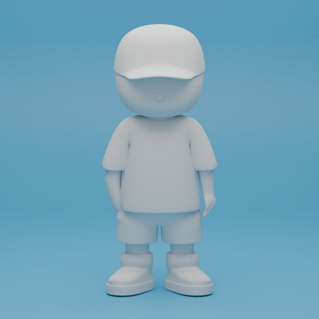 Lampada da tavolo di design. Lampada stampa in 3D personalizzabile. Omino bianco che si illumina, lampada cappellino, style. Lampada stile contemporaneo